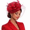 Hot-selling European and American boutique feather flower mesh gauze hat bridal headgear fashion hair accessories top hat hemp yarn headgear