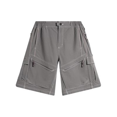 Li Ning CF Reflective Color Block Straight Leg Woven Sports Shorts Men Shorts AKSU647-2