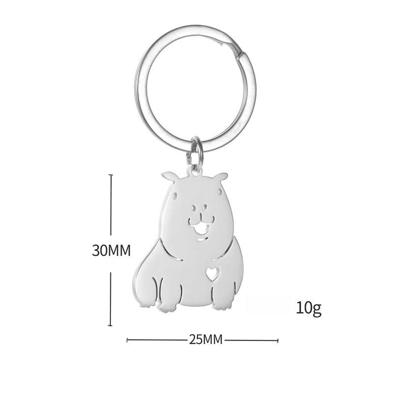 Capybara Stainless Steel Keychain Cute Funny Couple Pendant Stylish Daily Bag Charm Practical Valentine's Day Gift for Friends Kids