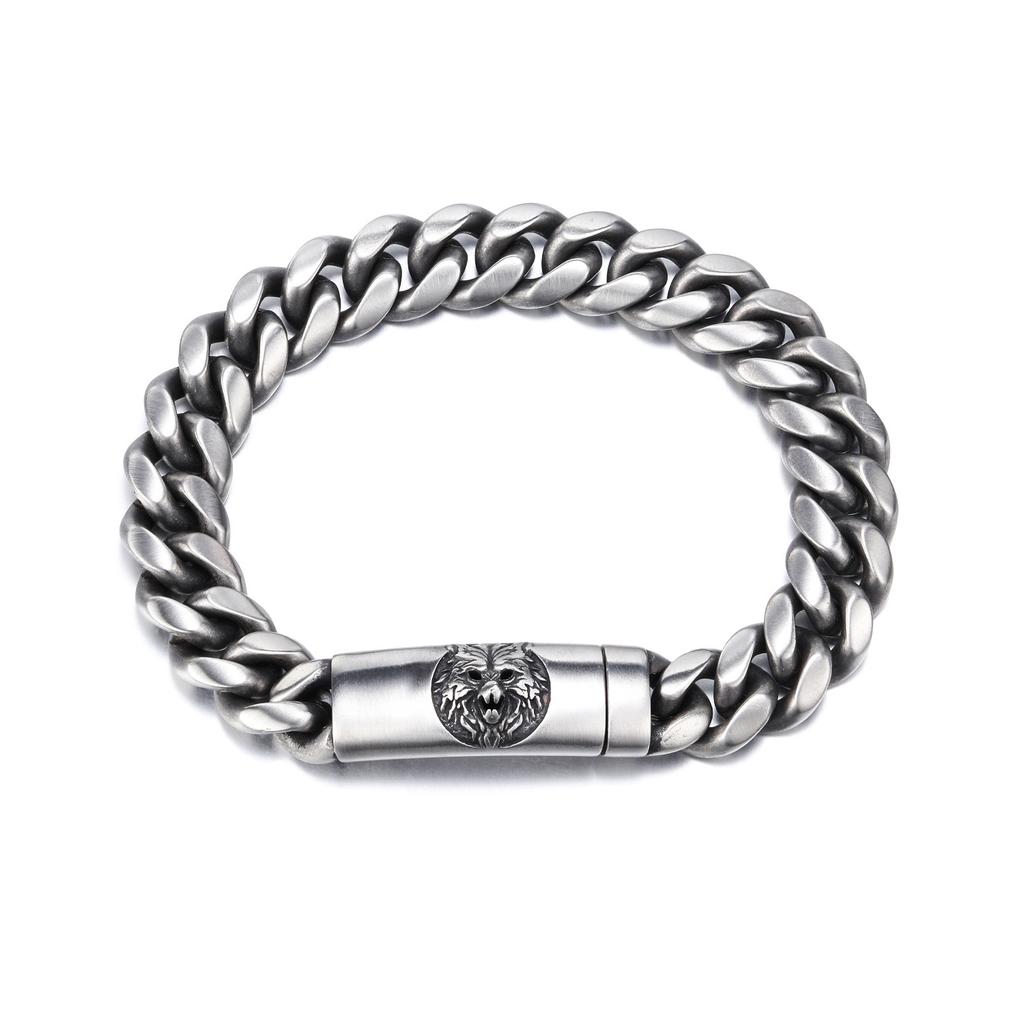 Personality Lion Bracelets for Men Stainless Steel Chinese Traditional Bracelet Bangle Jewelry Purchase ALN25123162