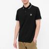Stone Island Stretch Faux Fur Polo Shirt Men Polo Shirts Black 101522S18-V0029