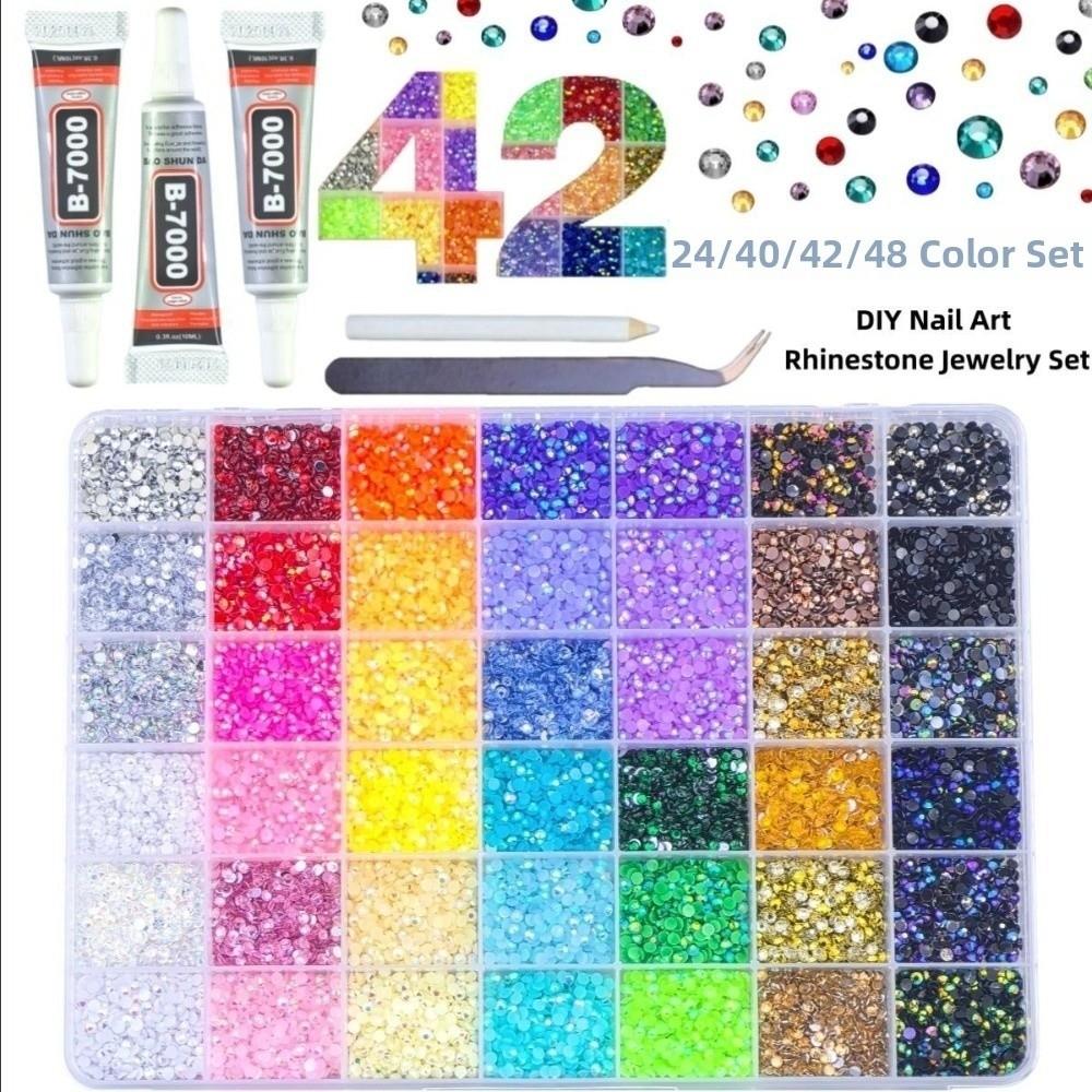 Multicolor Resin Rhinestone Kit DIY Decoration Craft Supplies Jelly Rhinestones Sparkling DIY Rhinestone Set for Hat Decoration