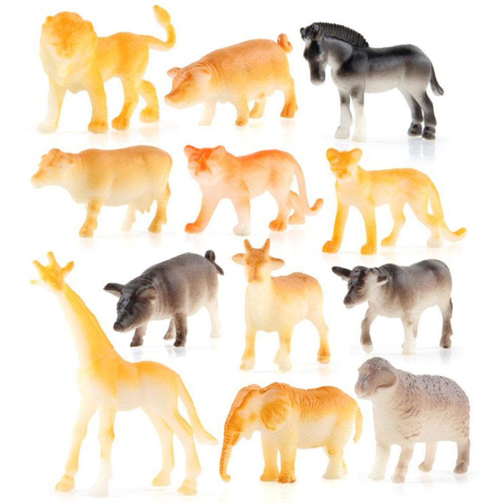 12 Pcs Animal Figure Model Jungle Animal Toy Set Artificial Wild Animal Learning  Farm Animal 