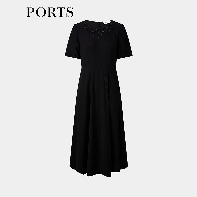 PORTS Women's Short-Sleeve A-Line Midi Dress