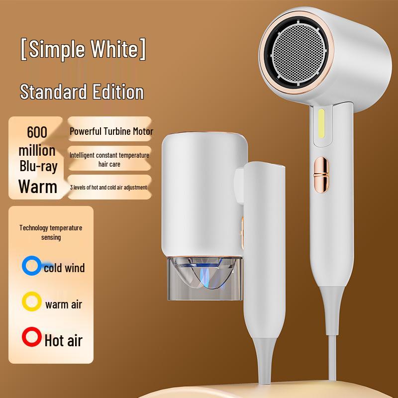 

High-Speed Negative Ion Hair Dryer with Quick-Dry Technology and Blue Light Standard білий