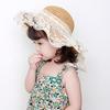 Girls Hats Summer Flowers Bow Straw Hat Children's Beach Cap Wide Brim Bohemia Cap Sun Hats