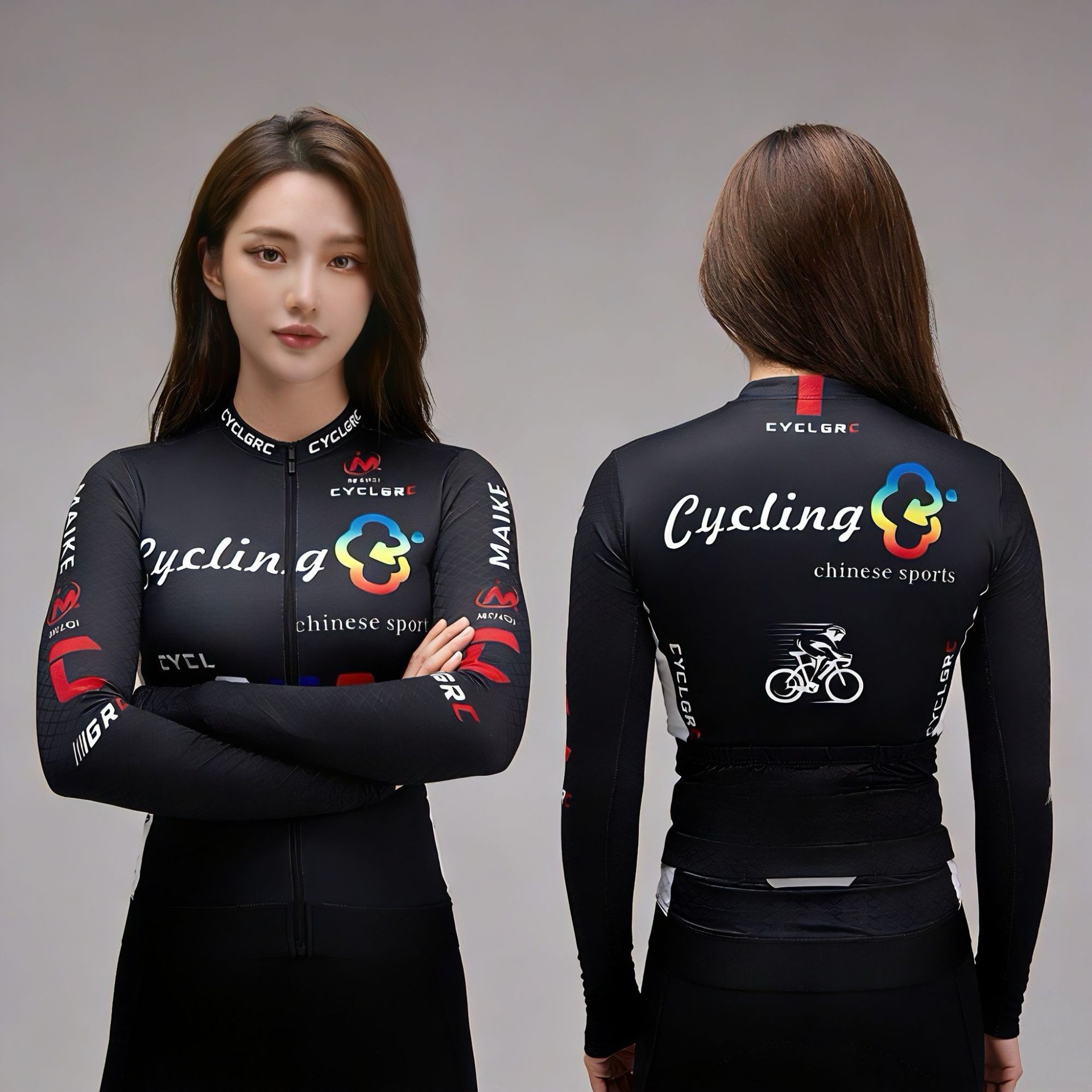 

Men s and Women s Slim Fit Breathable Sunscreen Long-sleeved Top Cycling Equipment 2026 Long Sleeved Breathable One-piece Cycling Suit Set 5XL чорний