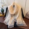 New Spring and Summer Fashion Style Gold and Silver Silk Long Shawl Dual-purpose Silk Scarf Warm Korean Silk Blended Scarf for Women