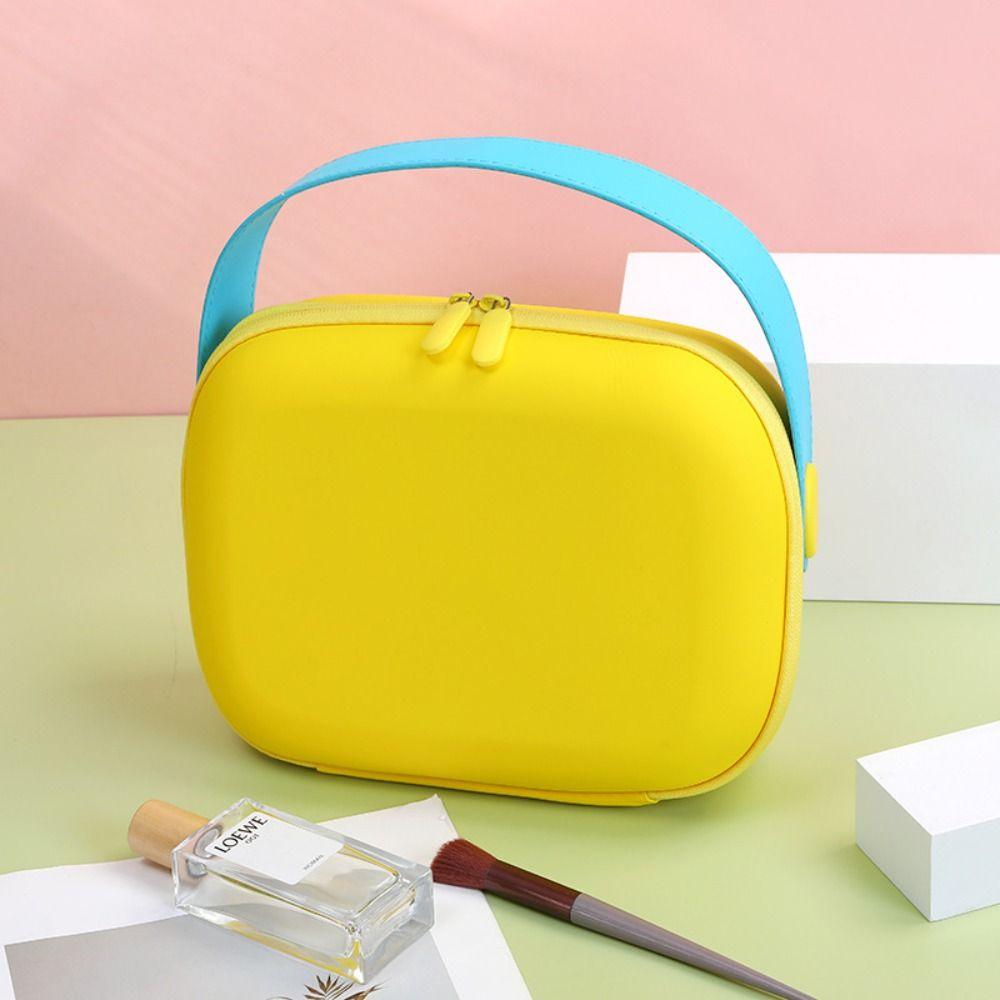 Candy Color PU Cosmetic Bag Waterproof Portable Tote Bag Simple Wash Storage Bag  Women