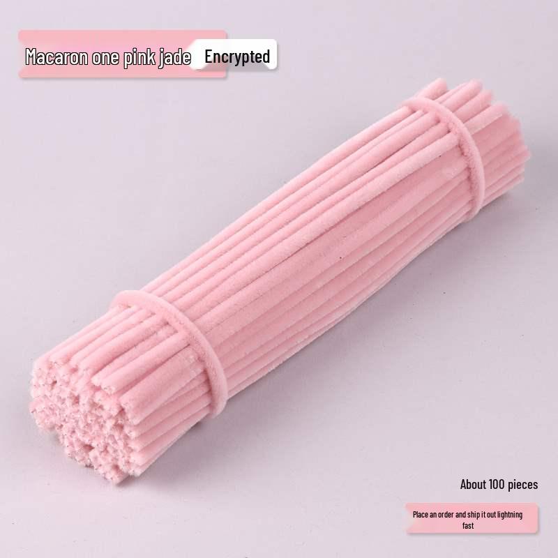 Encrypted Pipe Cleaners: Dense, Thickened 8mm White Strips with Mixed Colors for Handmade DIY Bouquets
