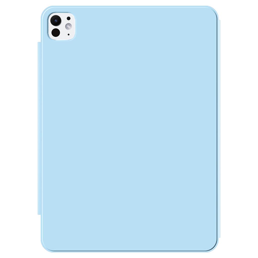 For iPad Pro 11 (2024) (M4) Case Magnetic Attachment PU Leather Drop-Proof Tablet Cover with Tri-Fold Stand