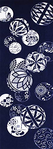 

Окрашивание ручного полотенца Anbo «Исе Катагами Тэмари» (Темно-синий) Аутентичный окрашенный 100% хлопок Токуока, Сделано в Японии, 35 см x 100 см