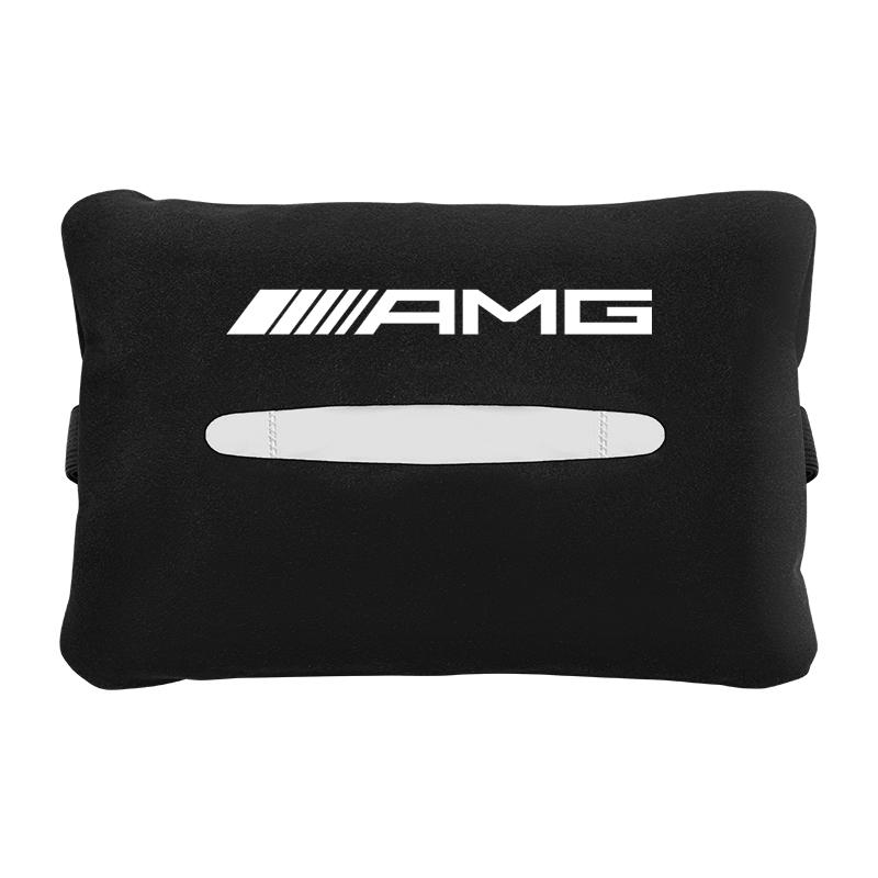 NSY2   Car Interior Stickers Suede Napkins Tissue Boxes Car Tissue Bag Organizer for Mercedes Benz AMG GLA W176 CLK W209 W202 W220 W204