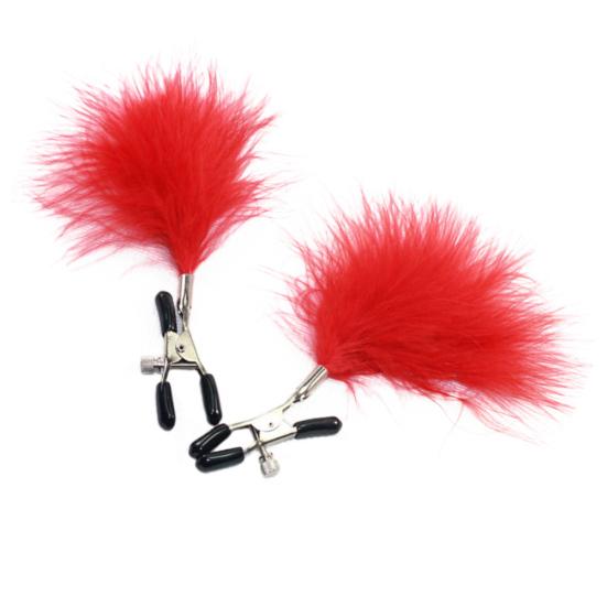 Pince de stimulation de mamelon amusante pour femmes adultes, Clip plume avec outil sexuel