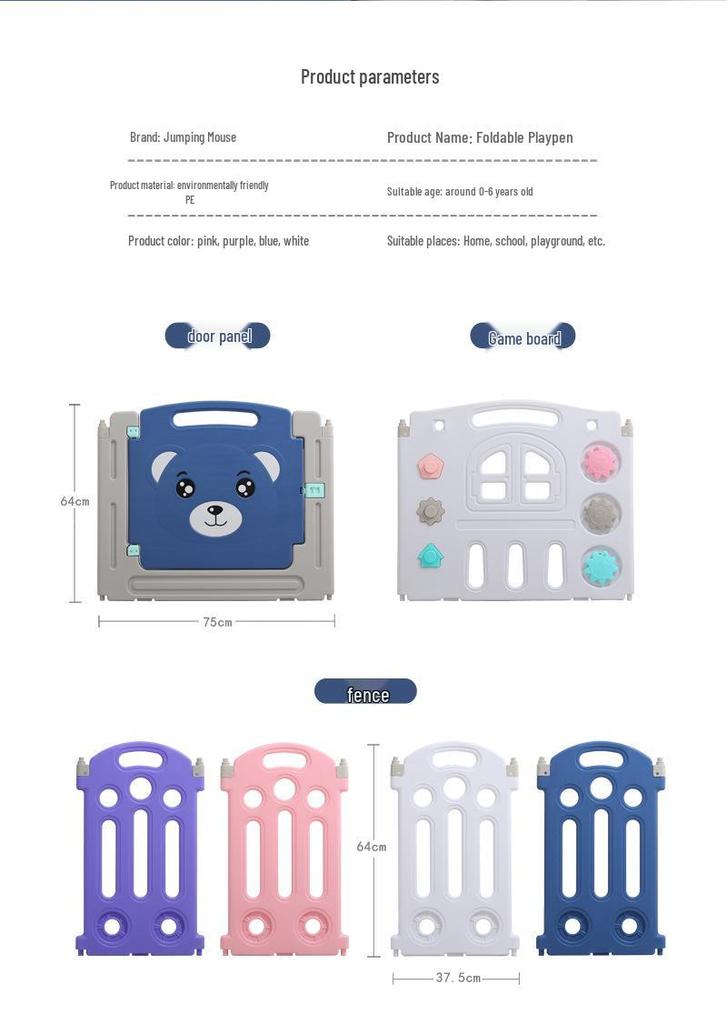 Baby Safety Playpen with Crawling Mat – Indoor Toddler Barrier