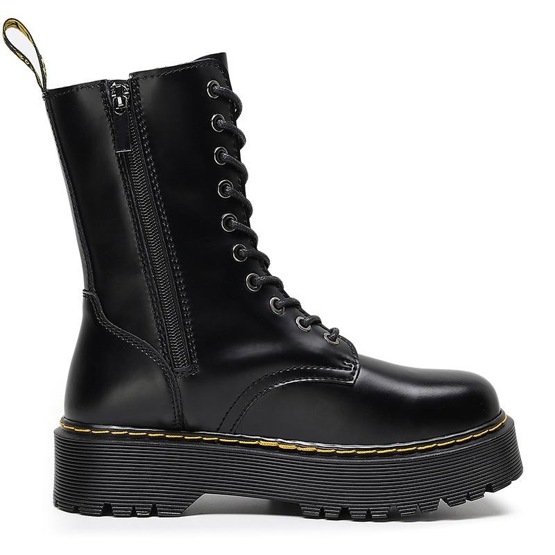 Thick-soled High-top Zipper Hole Martin Boots Women's Muffin Heightening Shoes Locomotive Boots