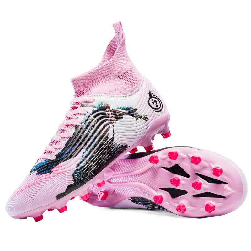 2025 New Black Wukong Series Large Size High-top Football Shoes Adult AG Long Nails TF Broken Nails Student Sneakers