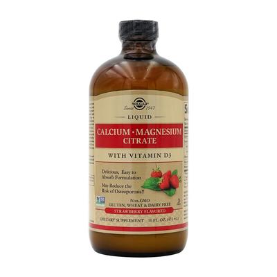 Flüssiges Calcium-Magnesium-Citrat mit Vitamin D3 Erdbeergeschmack, 16 fl oz