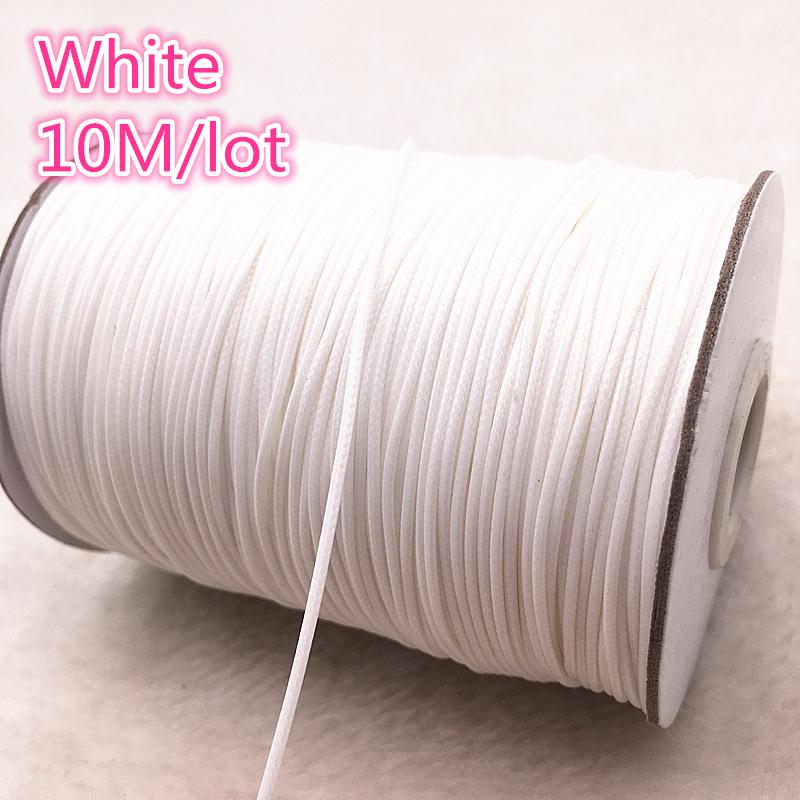 10 meters 1mm Waxed Cotton Cord Waxed Thread Cord String Strap Necklace Rope Bead DIY Jewelry Making For shamballa Bracelet