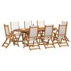 Vidaxl 7-Cz. Garden Furniture Set, Solid Acacia Wood and Textilene