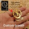 Customized Your Logo Brooch Personalized Company Nameplate Brooches Design Photo Real Signature Jewelry Graduation Party Gift