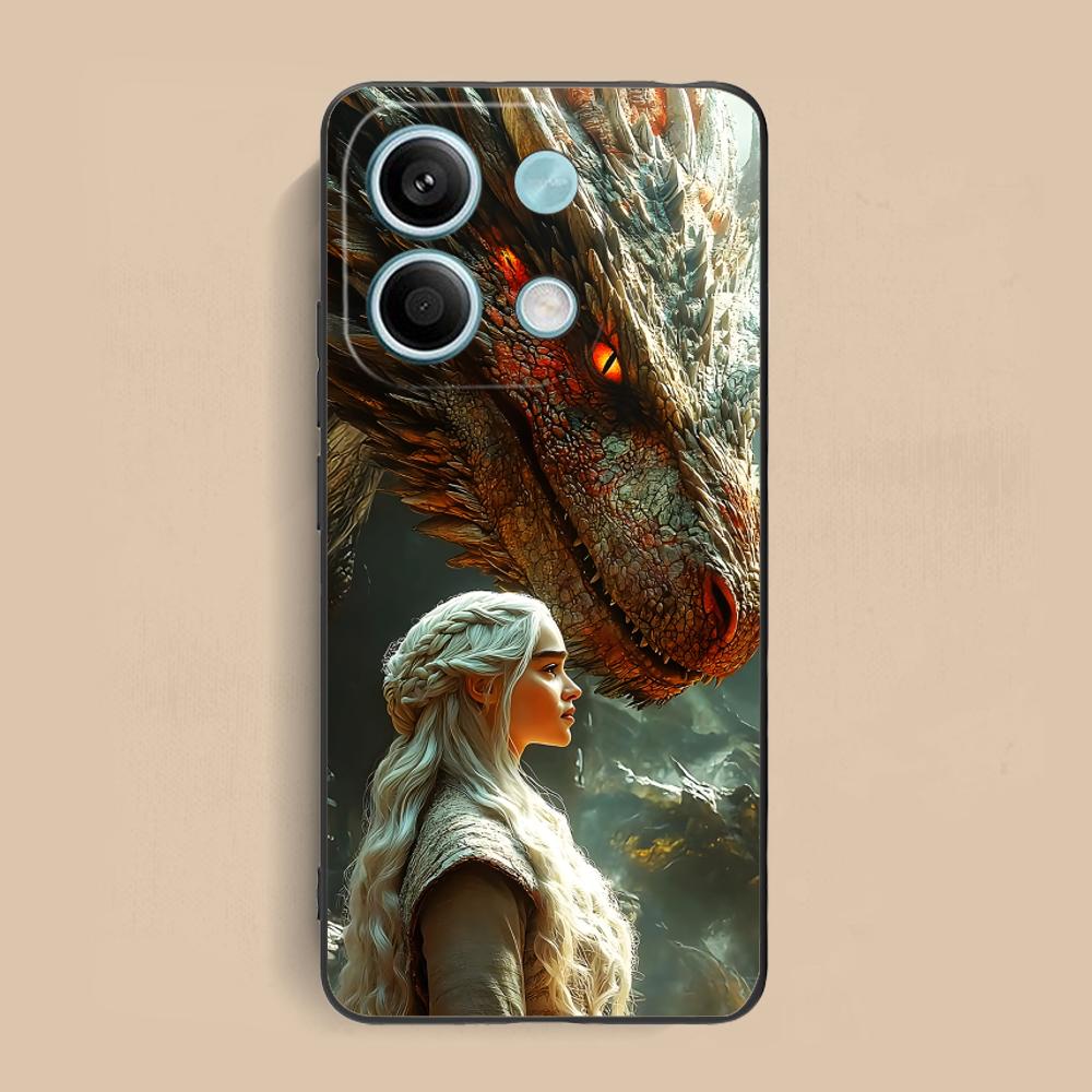 Dragon Queen Matte TPU Mobile Phone Case for Xiaomi Redmi Note 14 13 12 11 S Pro Plus 4G 5G Colorful Printing Cover