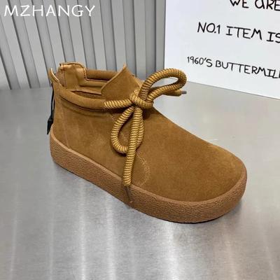Fashion Platform Women Ankle Boots Suede Flats Shoes Sneakers Winter Fashion Casual Shoes Women 2024 Trend Snow Boots Cozy Mujer Botas