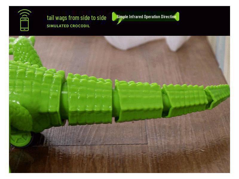 Luminous Infrared Remote-Control Electric Crawling Crocodile: Educational Kids' Toy and Simulation Animal
