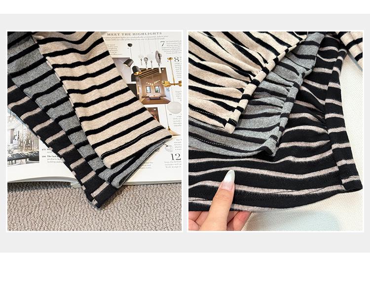 Stunning Striped V-Neck Base Layer Shirt for Women - Long-Sleeve, Autumn 2026 Style, Wear Alone or as Inner Wear