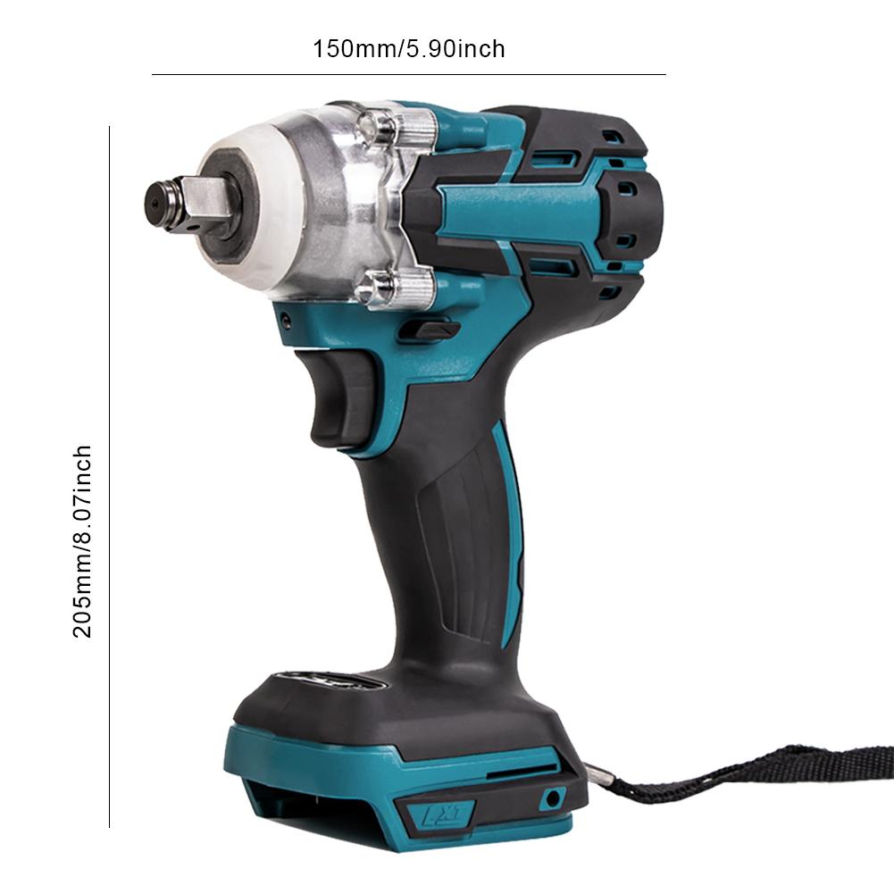 Electric Impact Wrench Rechargeable Cordless Wrench Without Battery Cordless Lithium Battery Drill 1/2 Socket for Makita Battery