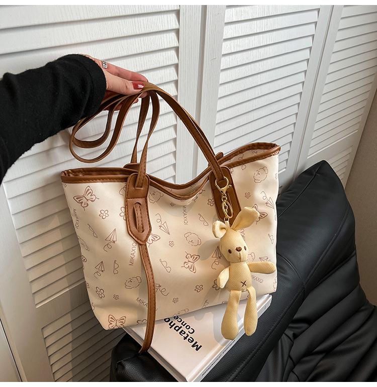 Versatile Spring 2025 New High-end Women's Bags, College Students In Class, Large-capacity Tote Bags, Shoulder Bags, Commuting