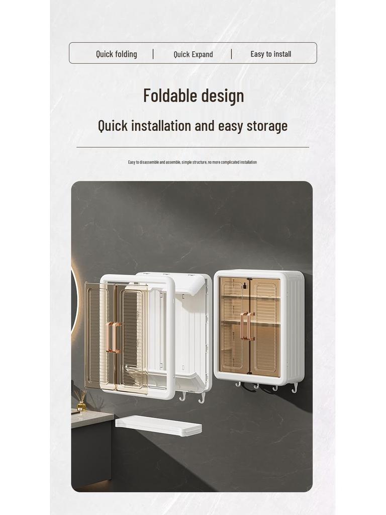 Magnetic Wall-Mounted Dustproof Storage Cabinet for Bathroom