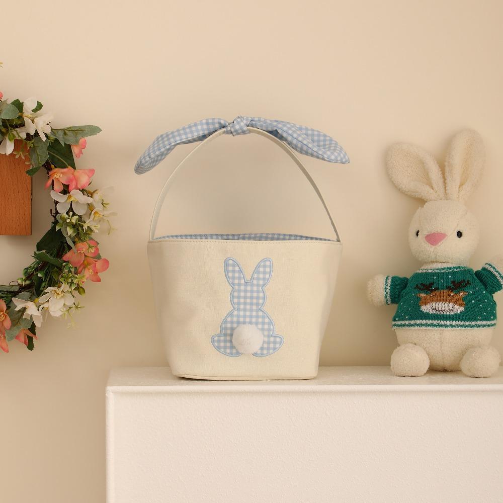 With handle Rabbit Basket Long ears Candy Bag New Easter Egg Basket  Easter decorations