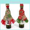 Christmas Wine Bottle Decor Set With Knitted Scarf And Hat For Holiday Celebration