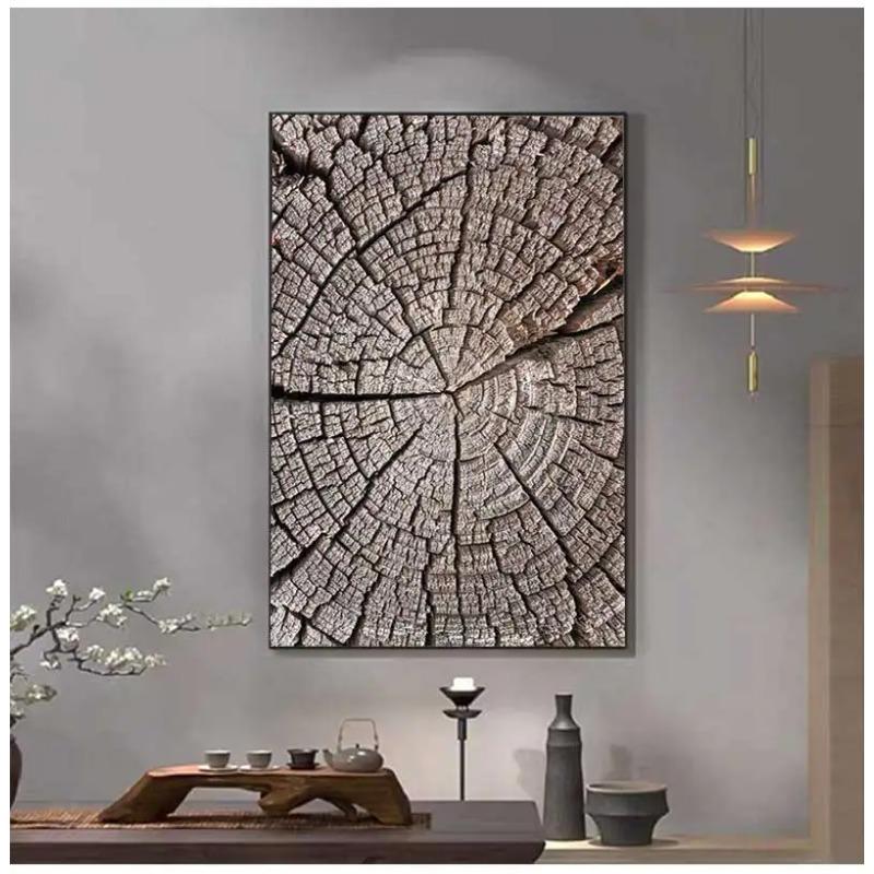 Abstract Wood Log Tree Rings Posters Wood Grain Rings Tree Ring Radial Lines Farmhouse Canvas Painting Pictures Home Decor