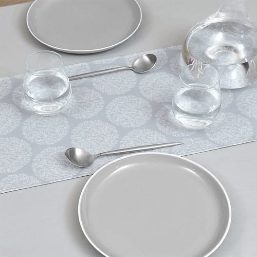 STYLE Decor Table Runner, Laminated, Waterproof, Scandinavian Style, 180cm, Wipeable, Gray, Small Floral Print, W2701620
