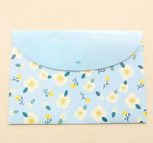 1PC Waterproof Multi Pocket Plastic Kawaii A4 File Folder Bag Document Paper Organizer Case Office School Stationery Supplies