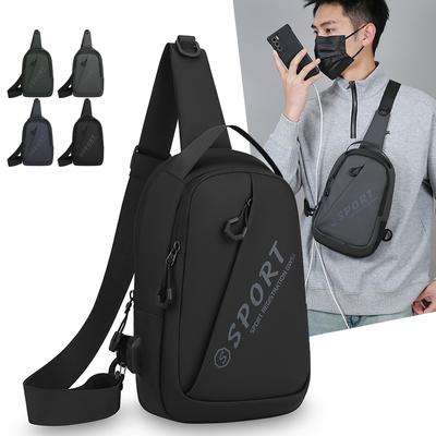 Herren Brusttasche Verstellbarer Riemen Mehrere Taschen Crossbody Sling für Radfahren Pendeln Sport Outdoor Reisen Leichte Tasche