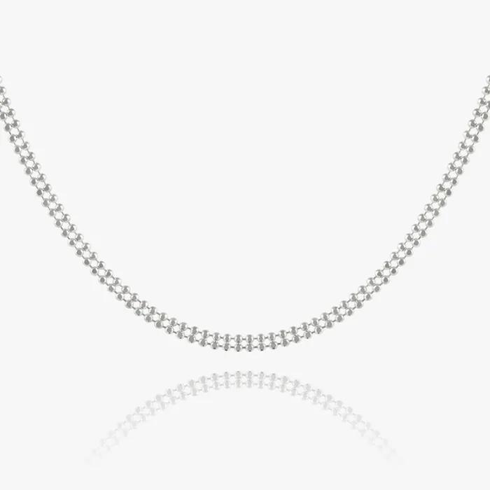 925 Silver Double-Cut Chain Silver Necklace