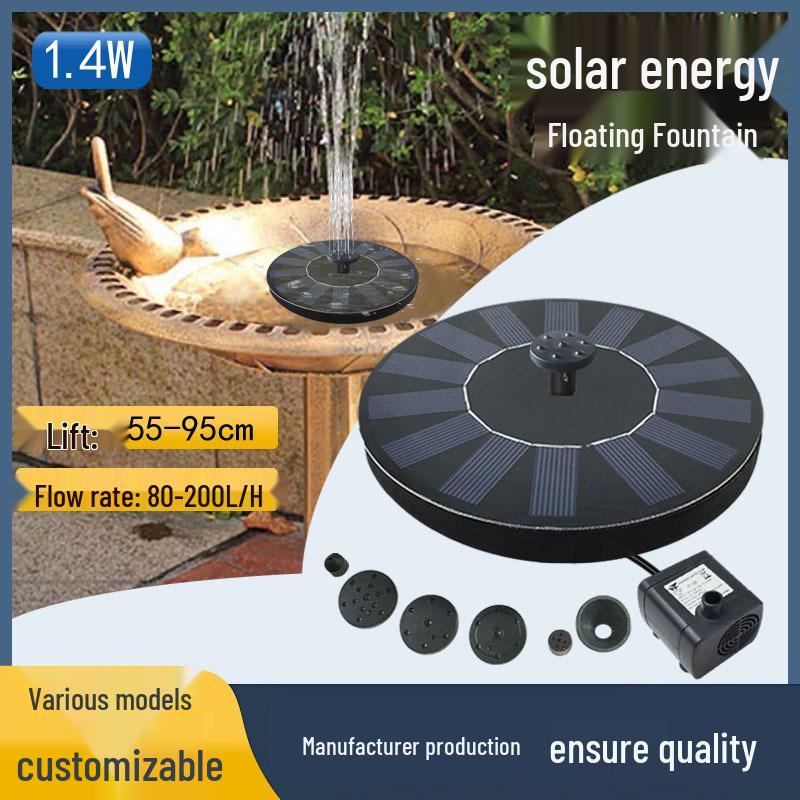Zonnepaneel Drijvende Fontein met Watertekort Bescherming - Verkrijgbaar in 13CM, 16CM en 18CM Maten
