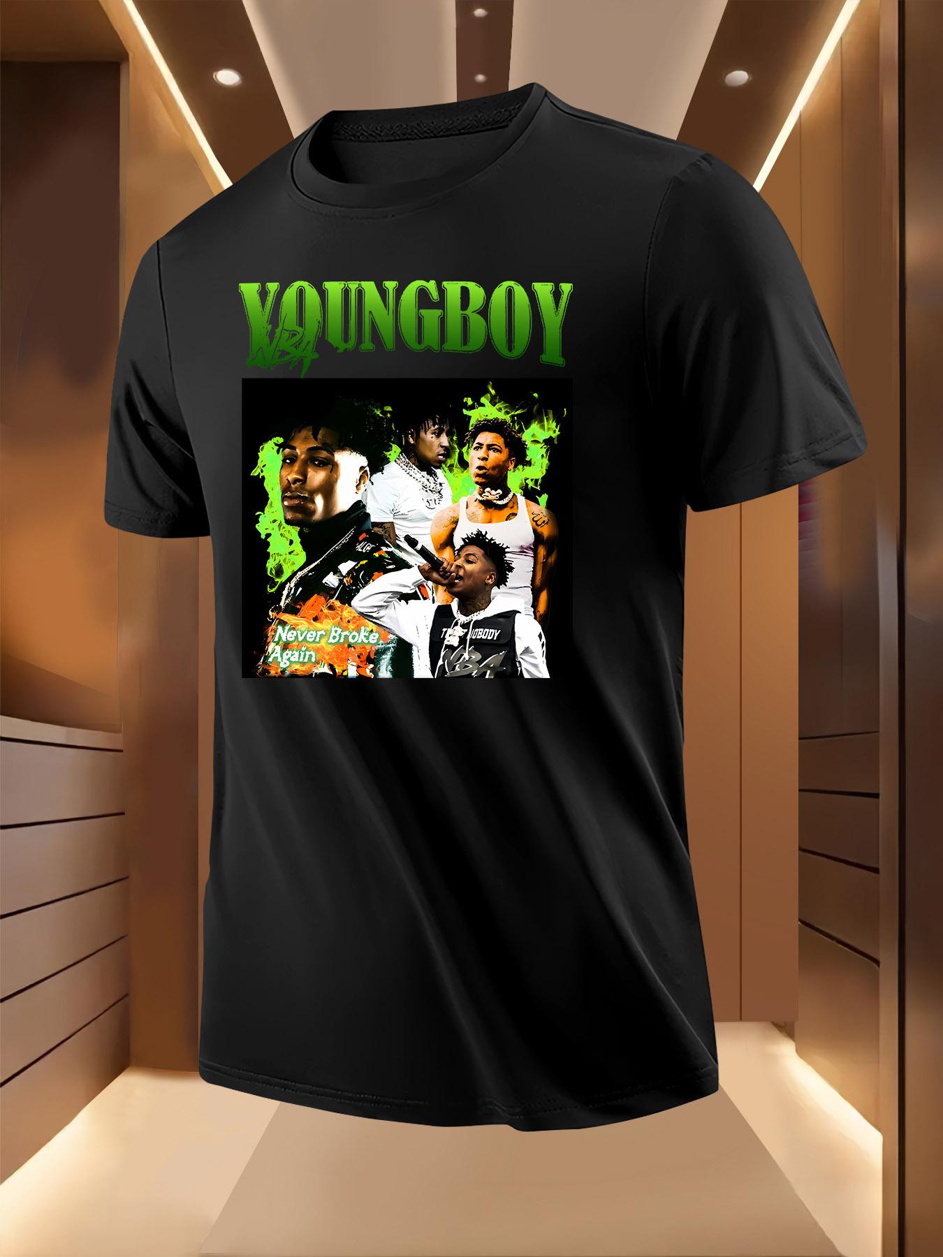 YOUNGBOY Graphic Print Tshirt - Lightweight Breathable Po... XXL