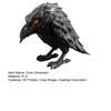 3D Geprint Donkere Kraai Figuur, Spookachtig Raaf Beeld Sculptuur, Realistisch Miniatuur Vogel Ornament voor Halloween Huis Kantoor Decoratie