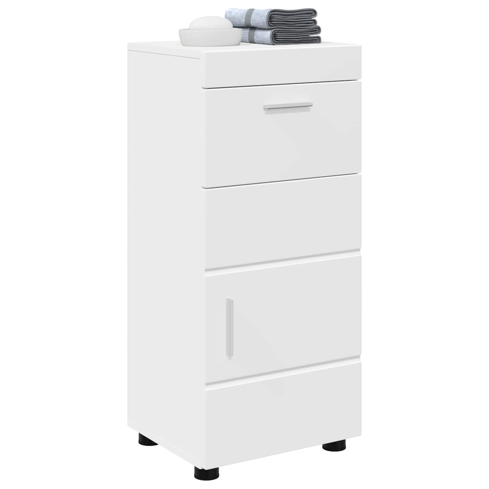 TULUM Badezimmerschrank-Set mit Stauraum Weiß 37 x 31,5 x 82 cm