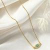 Exquisite Copper Zirconia Devil's Eye Necklace with Turquoise Pendant