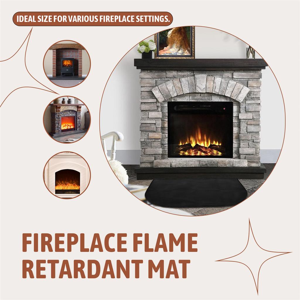 2025+ Semicircular Fireplace Fireproof Mat Fireplace Flame Retardant Mat Fireplace Insulation Blanket