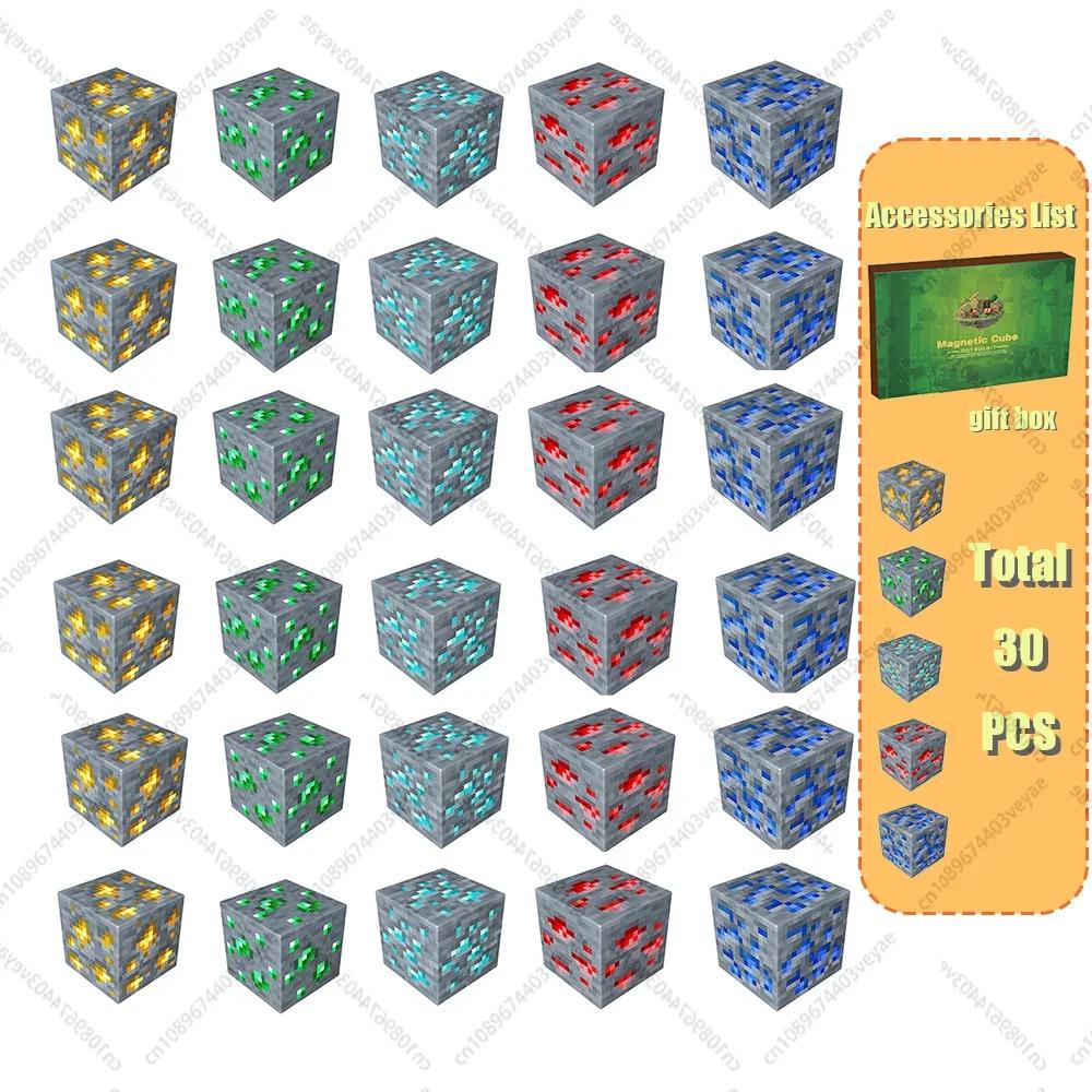 

Магнитные строительные блоки Mine World Магнитные кубики Лесной набор для мальчика девочки ребенка возраста 3+ Сделай сам модель Детская STEM сенсорная игрушка подарок