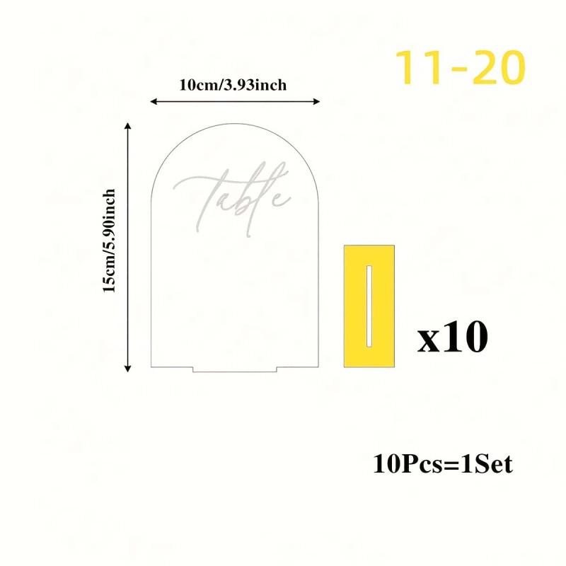 Luxury 3D Acrylic Wedding Table Number Cards - Elegant Arch Design for Banquet Seating