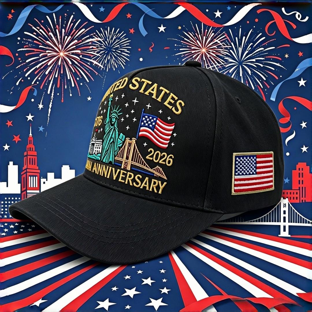 United States 250Th Anniversary 1776- Embroidered Trucker Hat Statue Of Liberty American Flag Adjustable Baseball Cap Adjustable