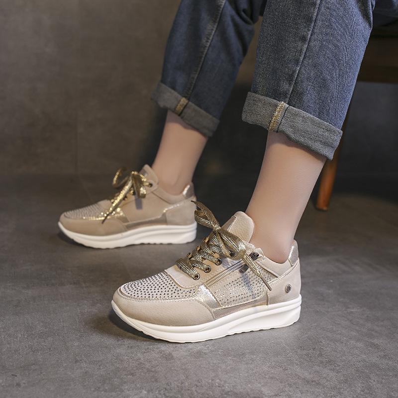 Women's Shoes New Single Shoes Single Shoes Women's New British Heightening Sports Shoes Women's Shoes Wedge Heel Strap Running