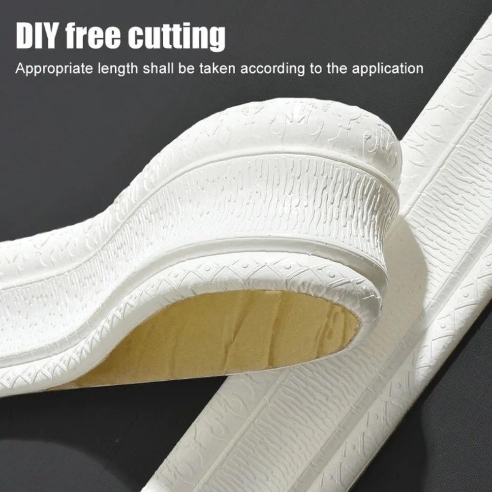 1 roll 2.3mX8cm 3D Skirting Line Self-adhesive Thicken Tiles Border Paper Home Decor Waterproof Waistline Edge Banding Strip